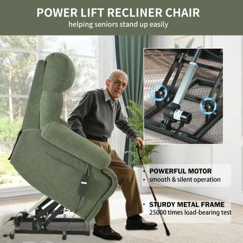 Experience luxury with the oversized power lift recliner chair