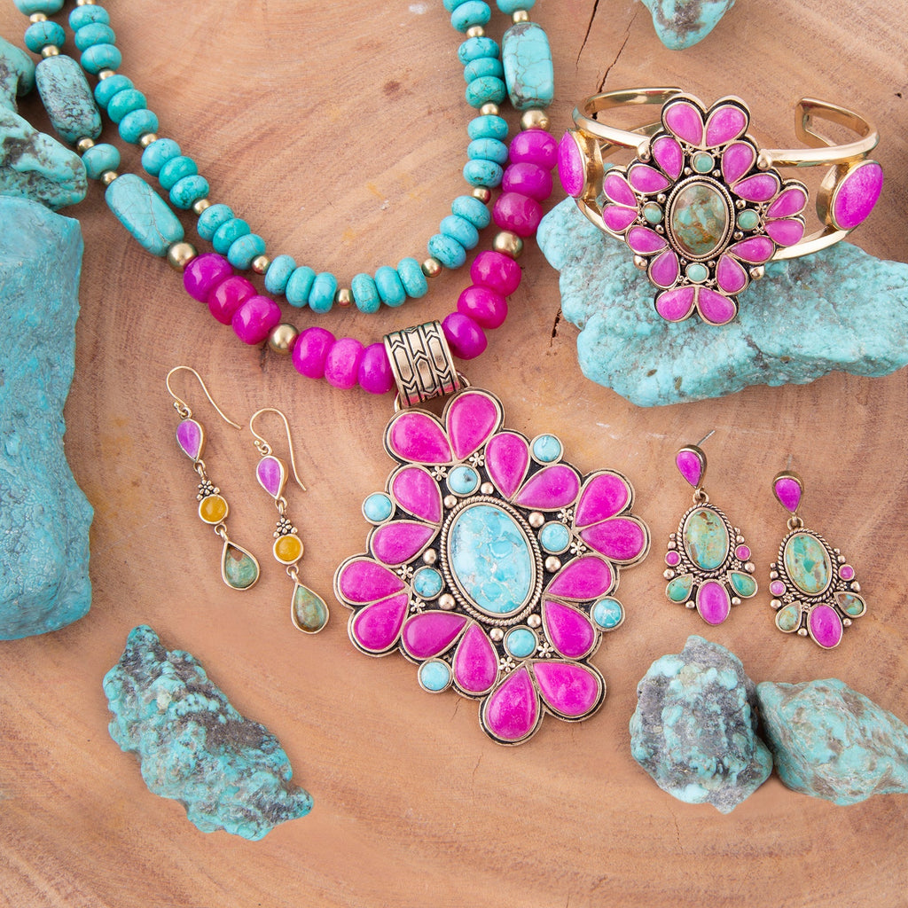 Barcelona Pink Agate Cross Golden Pendant Necklace - Maven Couture IncNecklaces