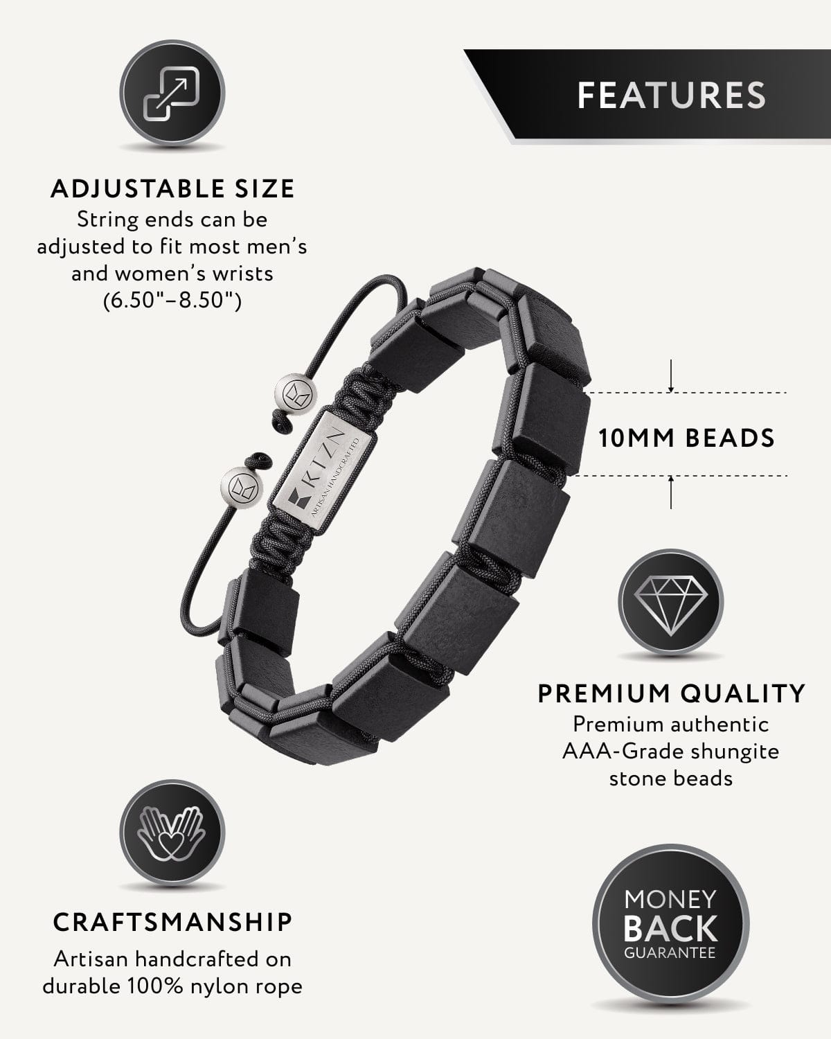 Shungite EMF Protection Bracelet - Havana - Maven Couture IncBeaded Bracelet