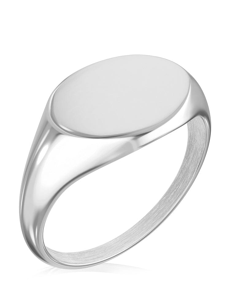 Silver Round Signet Rings (Polished) - Maven Couture IncRings