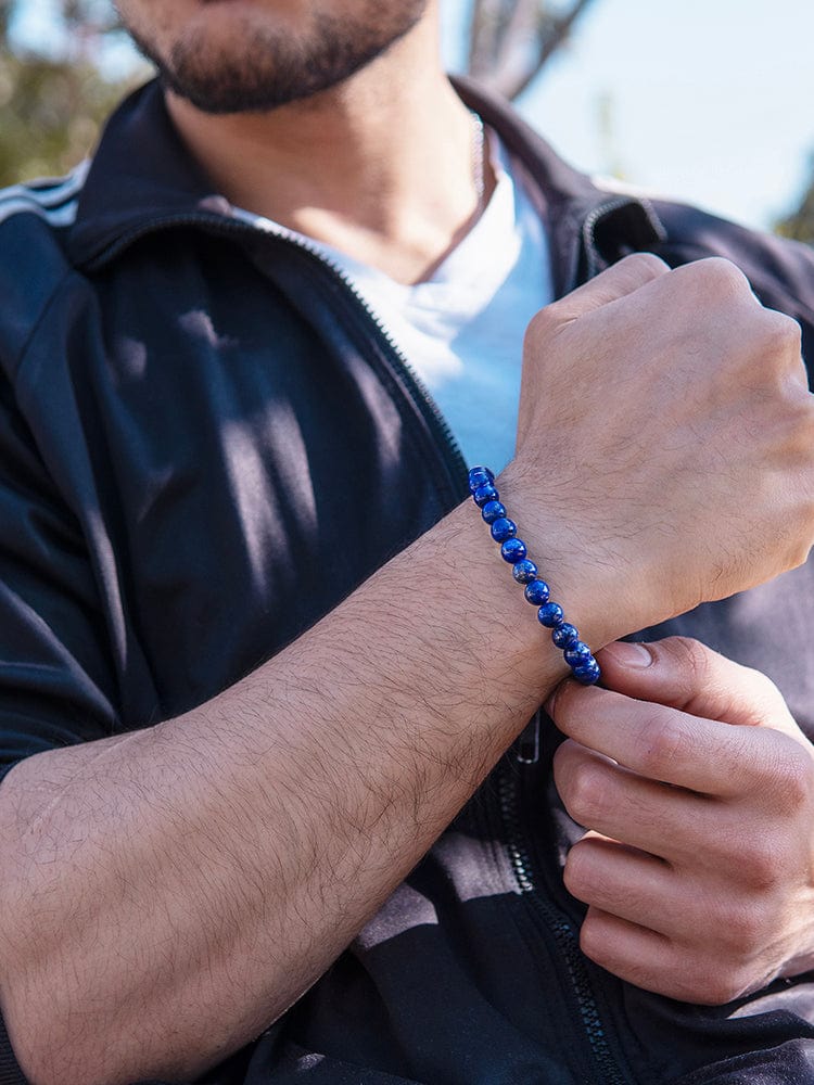 Men’s Blue Lapis Lazuli Beaded Bracelet Bali - Maven Couture IncBeaded Bracelet