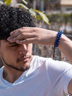 Men’s Blue Lapis Lazuli Beaded Bracelet Morocco - Maven Couture IncBeaded Bracelet