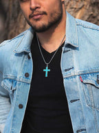 Turquoise Cross Pendant Necklace - Maven Couture IncCross Pendant