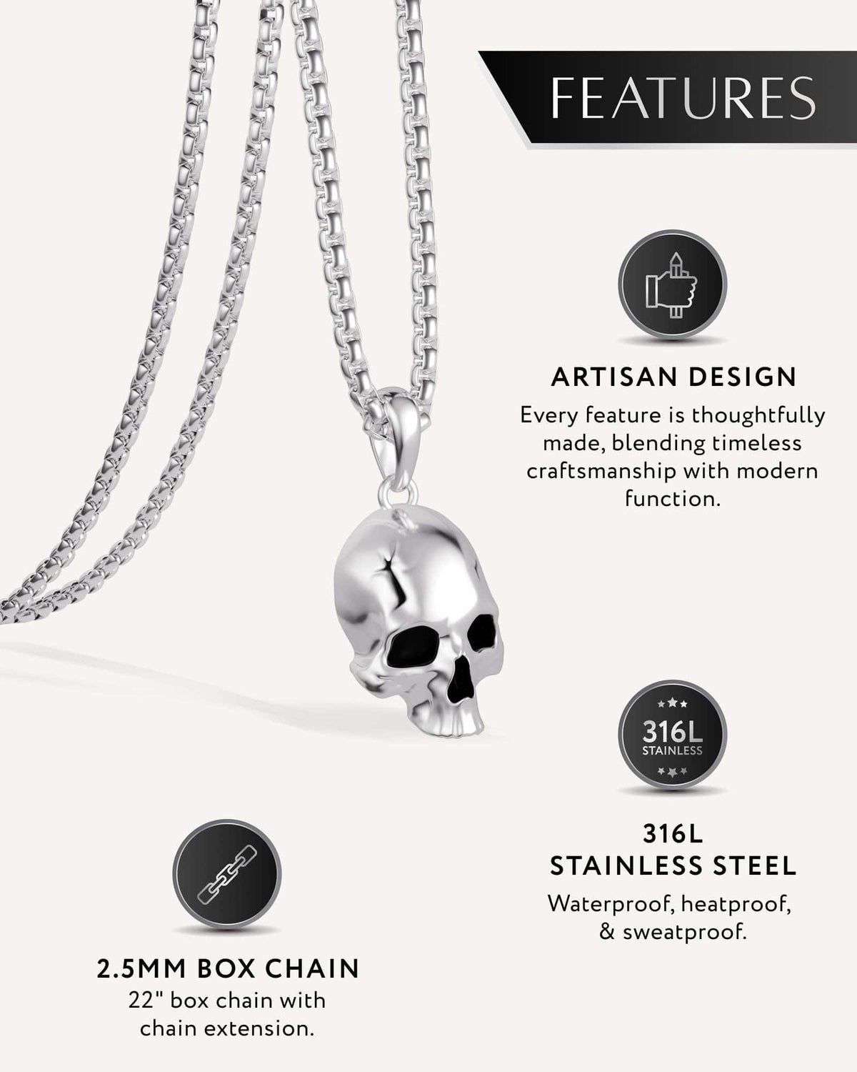 Skull Pendant Necklace - Maven Couture IncNecklace