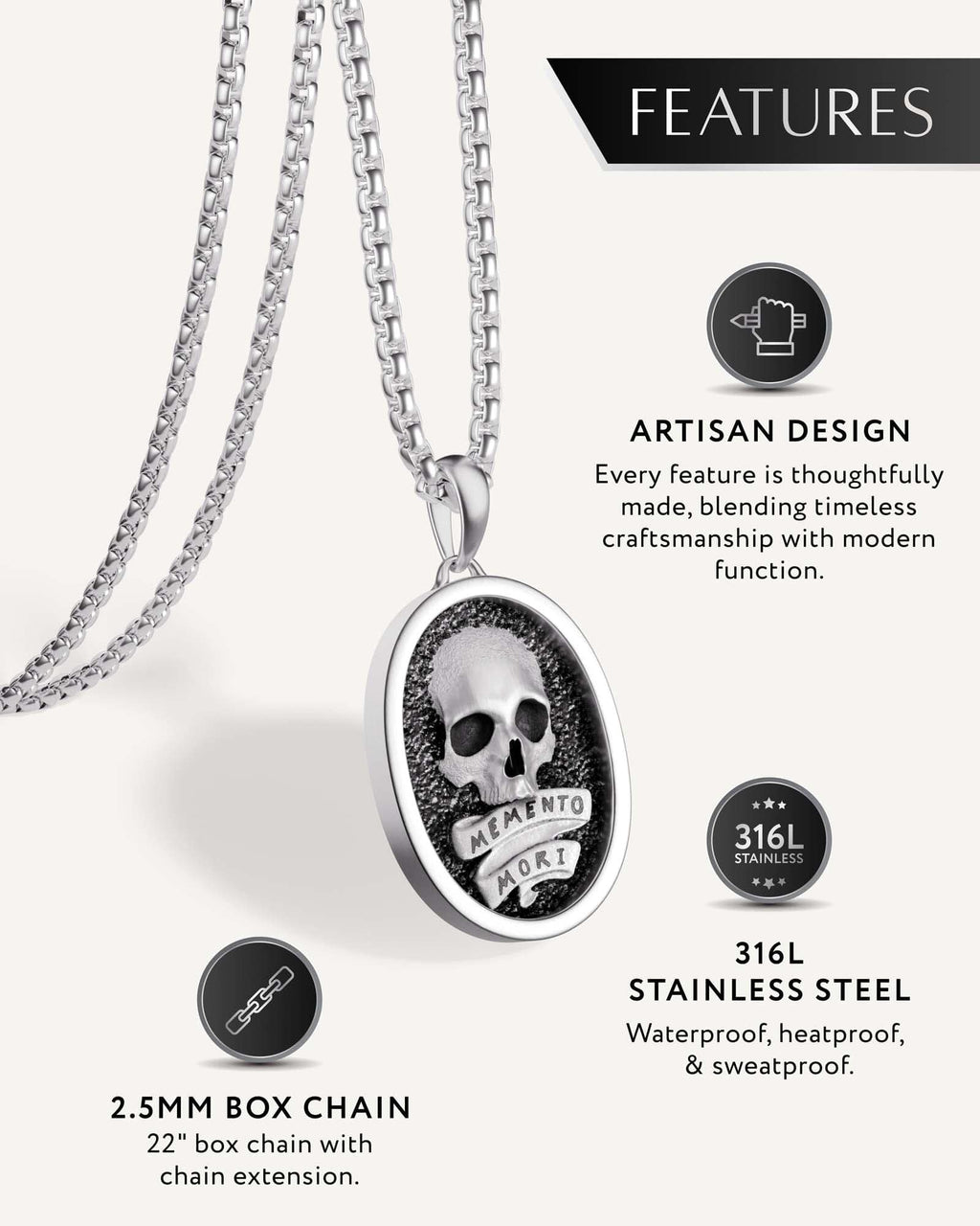 Memento Mori Pendant Necklace - Maven Couture IncNecklace