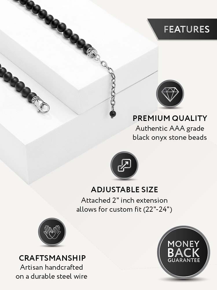 Black Onyx Beaded Necklace - Maven Couture IncNecklace
