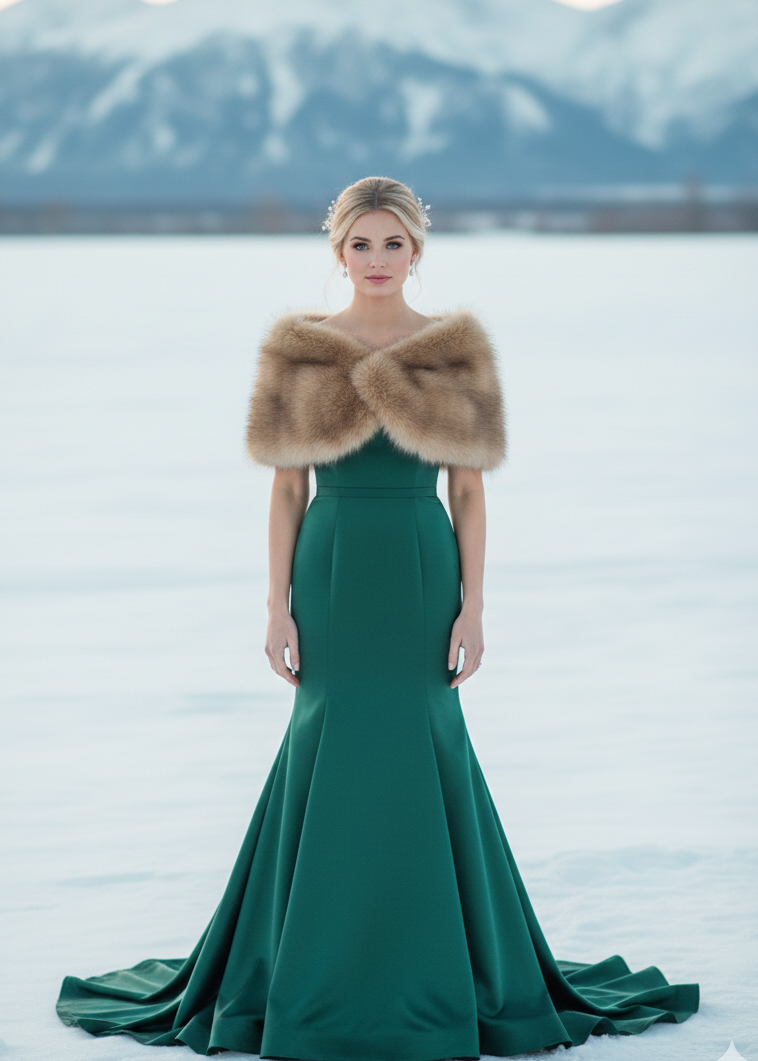 Honey Brown Fur Wrap (Serena LBrw03)