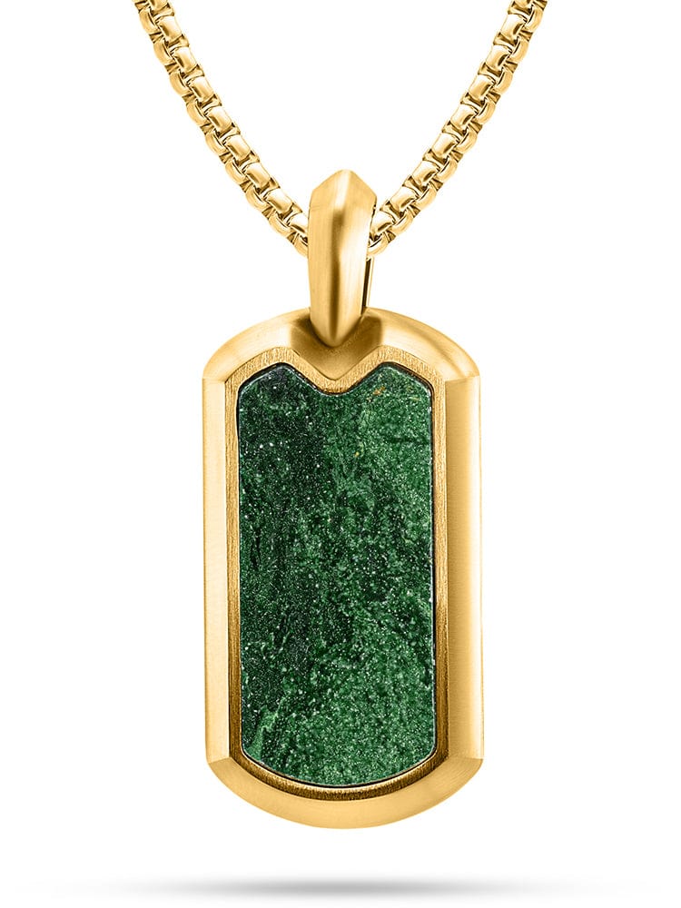 Jade Dog Tag Pendant Necklace - Maven Couture IncDog Tag Pendant