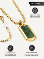 Jade Dog Tag Pendant Necklace - Maven Couture IncDog Tag Pendant