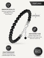 Black Onyx Beaded Bracelet - Chain Fit - Maven Couture IncBeaded Bracelet
