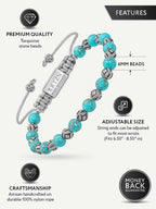 Turquoise & Silver Charms Beaded Bracelet - Native - Maven Couture IncBeaded Bracelet