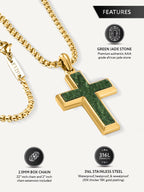 Jade Cross Pendant Necklace - Maven Couture IncCross Pendant