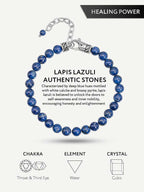 Lapis Lazuli Beaded Bracelet - Chain Fit - Maven Couture IncBeaded Bracelet