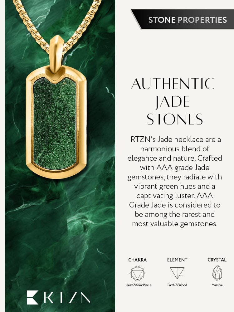 Jade Dog Tag Pendant Necklace - Maven Couture IncDog Tag Pendant