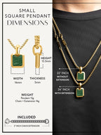 Square Jade Pendant Necklace - Maven Couture IncSquare Pendant