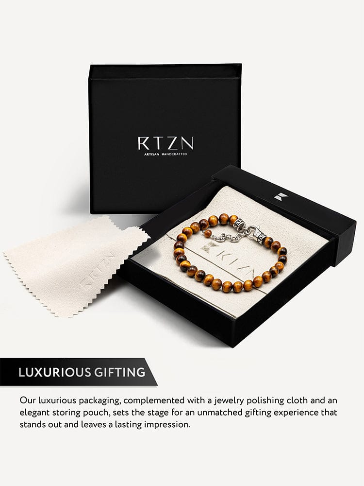 Tigers Eye Beaded Bracelet - Chain Fit - Maven Couture IncBeaded Bracelet