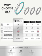 Turquoise & Silver Charms Beaded Bracelet - Native - Maven Couture IncBeaded Bracelet