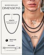 Black Obsidian Beaded Necklace - Maven Couture IncNecklace