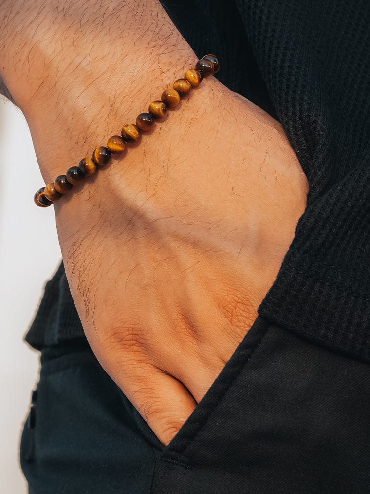 Tigers Eye Beaded Bracelet - Chain Fit - Maven Couture IncBeaded Bracelet