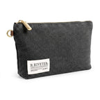 Lucy Large Zipper Pouch | Black Washed Canvas