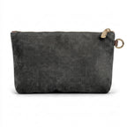 Lucy Large Zipper Pouch | Black Washed Canvas