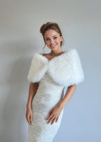 Soft Ivory Faux Fur Wrap (Serena Ivy07)