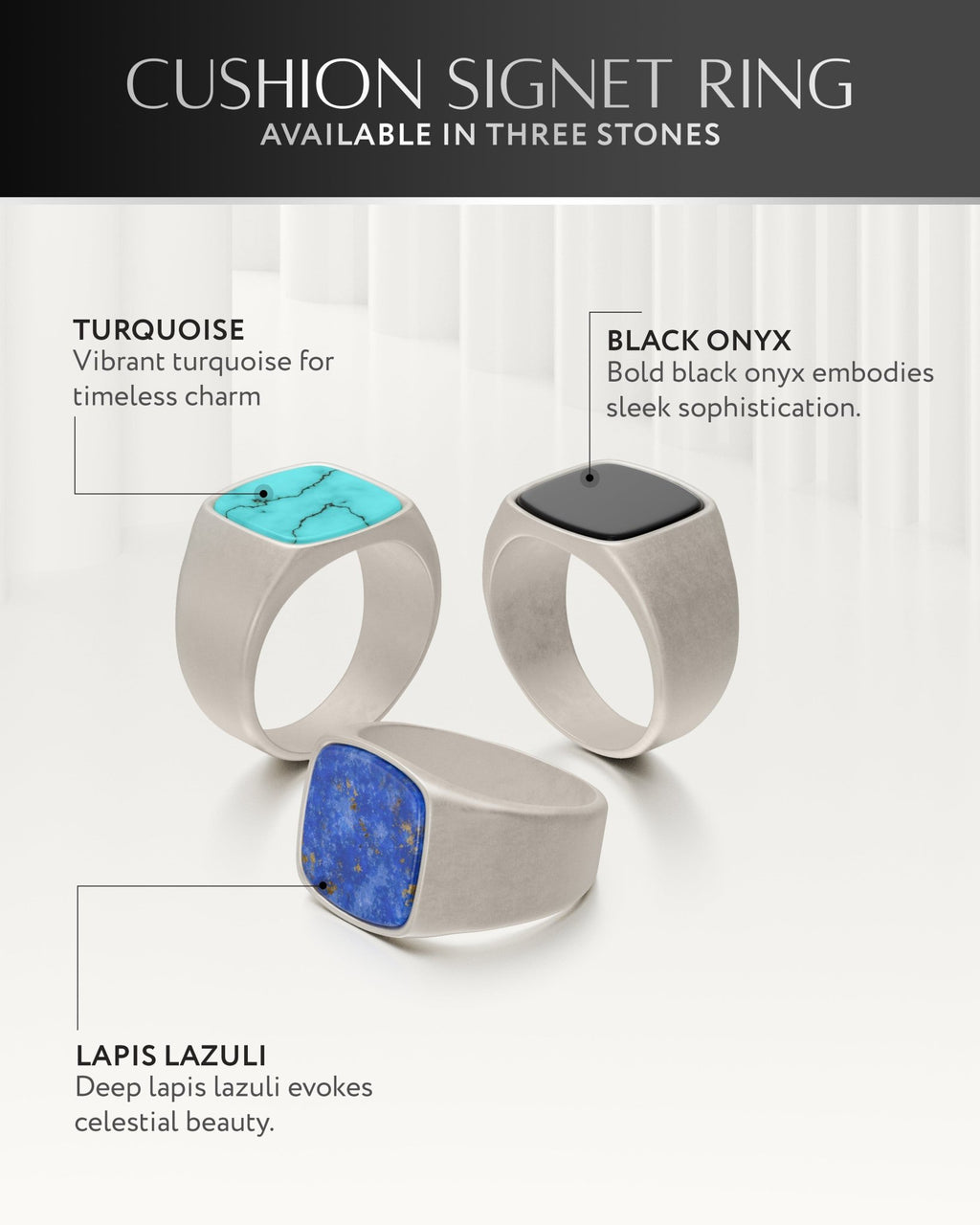 Turquoise Cushion Signet Ring - Maven Couture IncRings