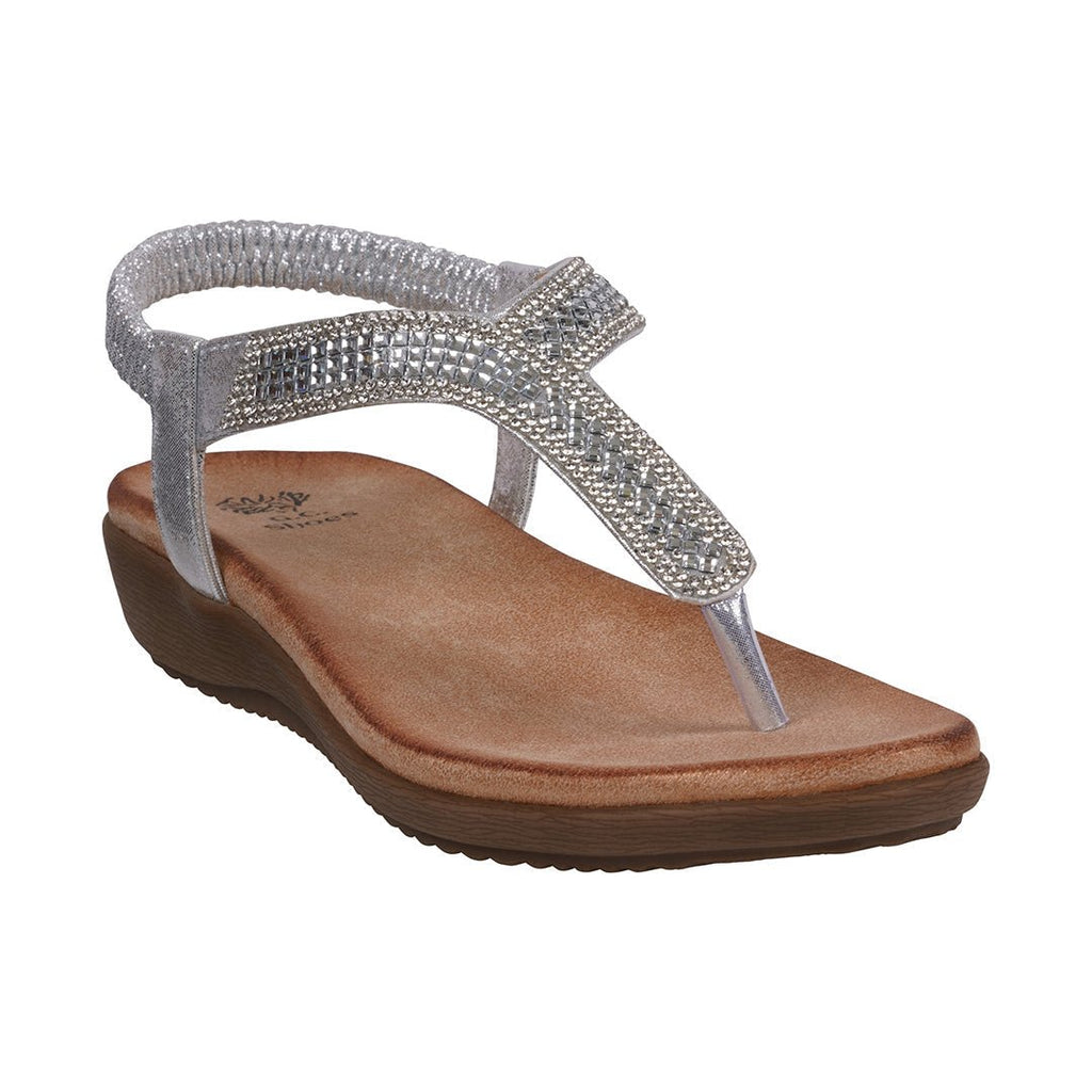 Women's Lori Silver Embellished Flat Sandals - Maven Couture IncFlat Sandals