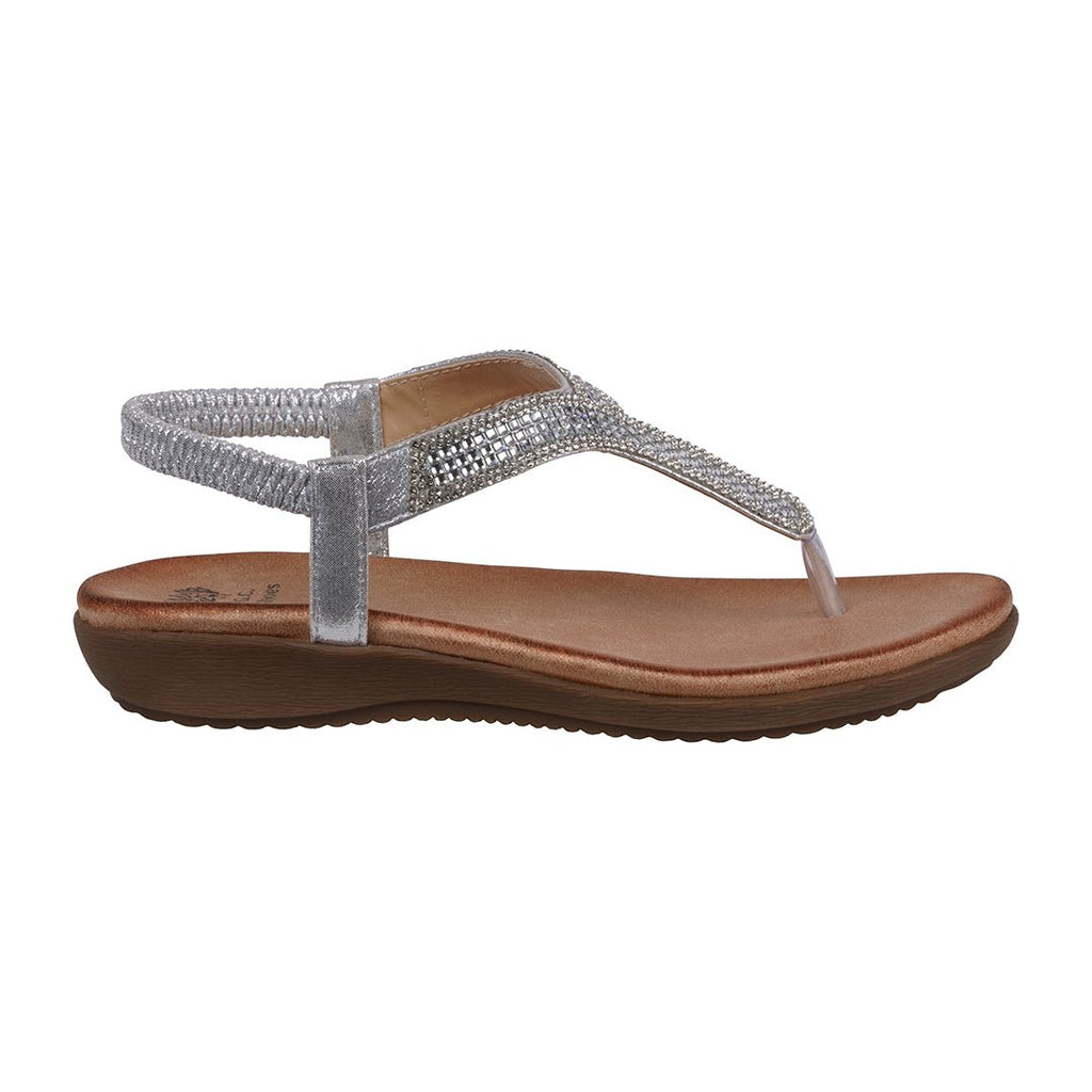 Women's Lori Silver Embellished Flat Sandals - Maven Couture IncFlat Sandals
