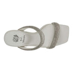 Luella White Embellished Double Band Heeled Sandals - Maven Couture IncHeeled Sandals