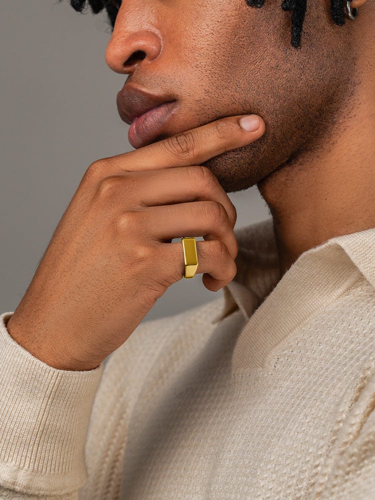 Rectangle Signet Rings (Gold) - Maven Couture IncRings