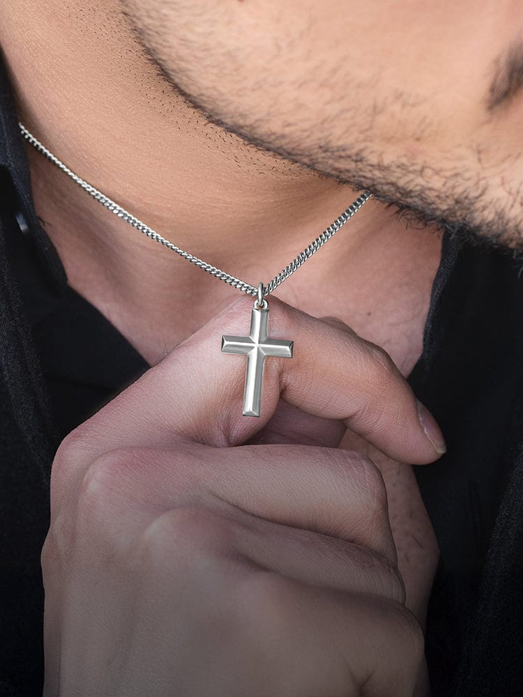 Cross Pendant Necklace (Silver) - Maven Couture IncCross Pendant