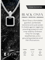 Black Onyx Square Pendant Necklace - Maven Couture Inc