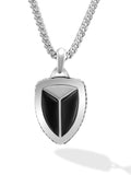 Black Onyx Shield Pendant Necklace - Maven Couture IncShield Pendant