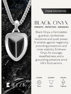 Black Onyx Shield Pendant Necklace - Maven Couture IncShield Pendant