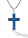 Lapis Lazuli Cross Pendant Necklace - Maven Couture IncCross Pendant