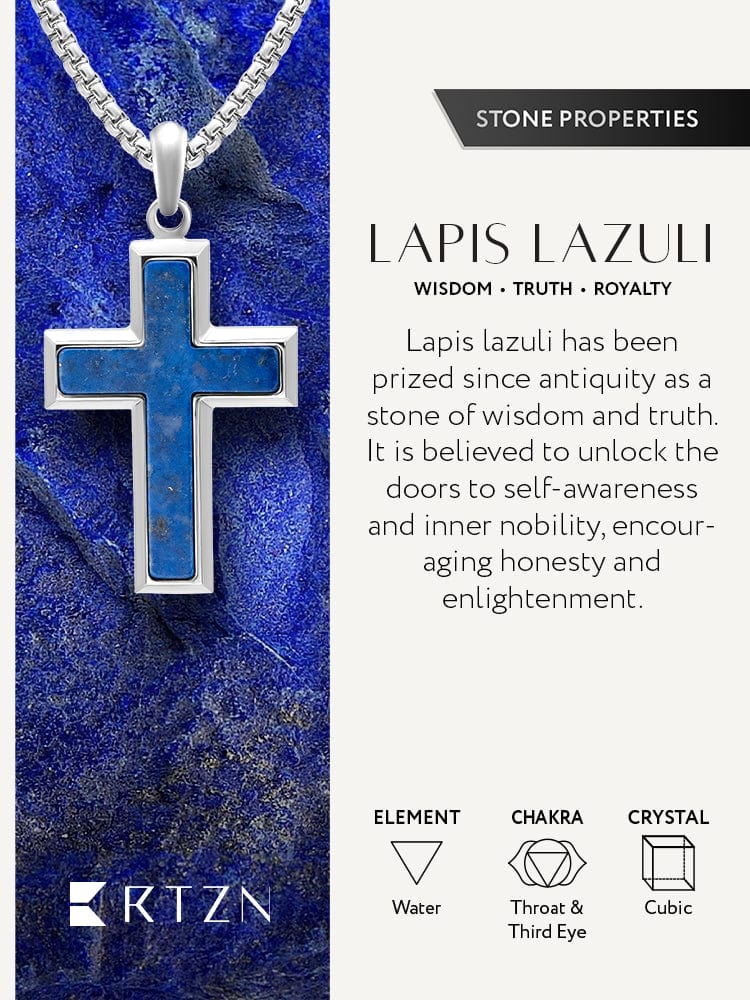 Lapis Lazuli Cross Pendant Necklace - Maven Couture IncCross Pendant