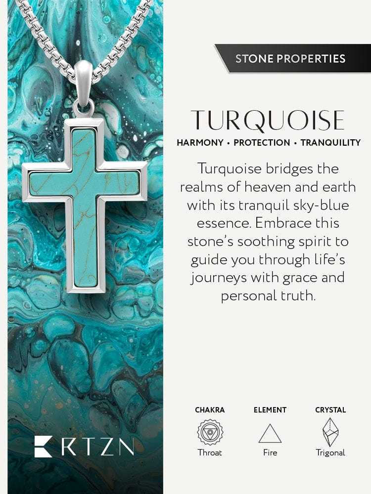 Turquoise Cross Pendant Necklace - Maven Couture IncCross Pendant