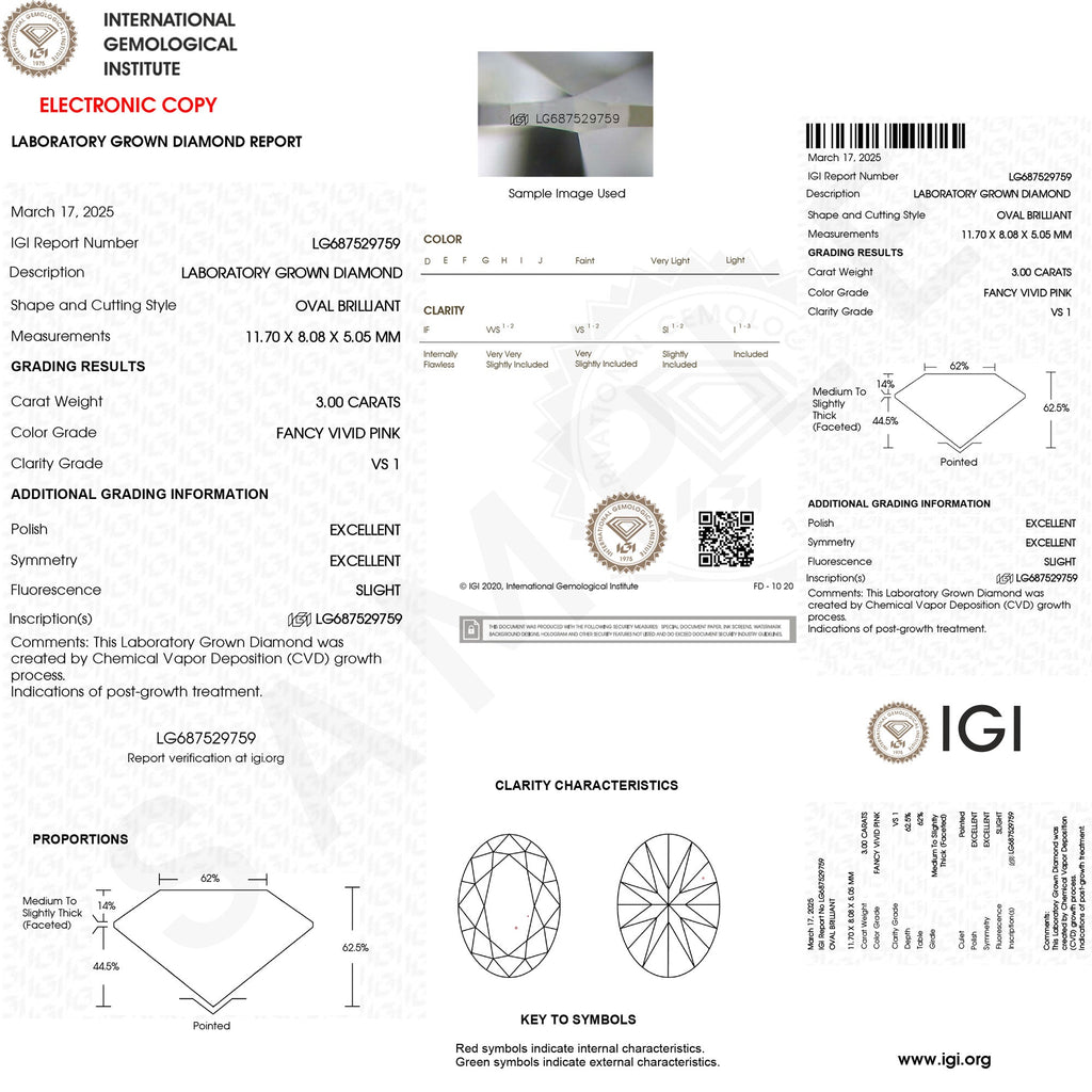 IGI Certified Lab Grown Pink Heart Engagement Ring With Diamond Wedding Band