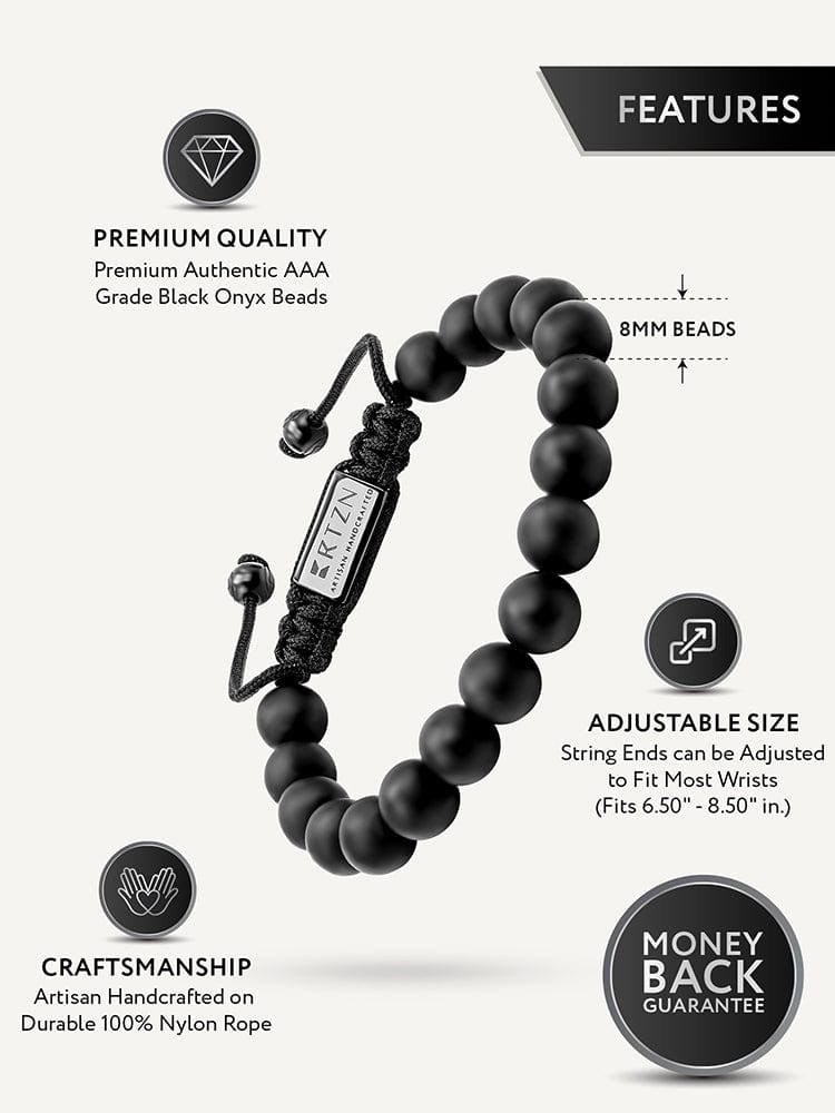 Black Onyx Beaded Bracelet - Bali - Maven Couture IncBeaded Bracelet