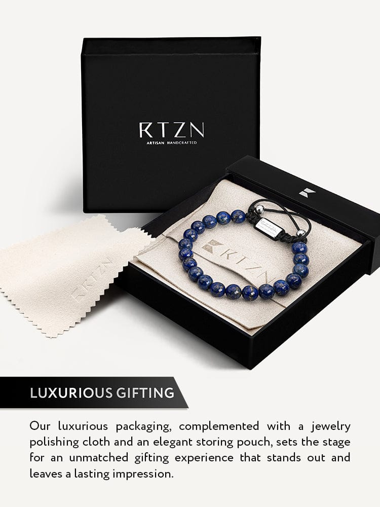 Men’s Blue Lapis Lazuli Beaded Bracelet Bali - Maven Couture IncBeaded Bracelet