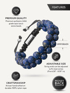 Men’s Blue Lapis Lazuli Beaded Bracelet Morocco - Maven Couture IncBeaded Bracelet