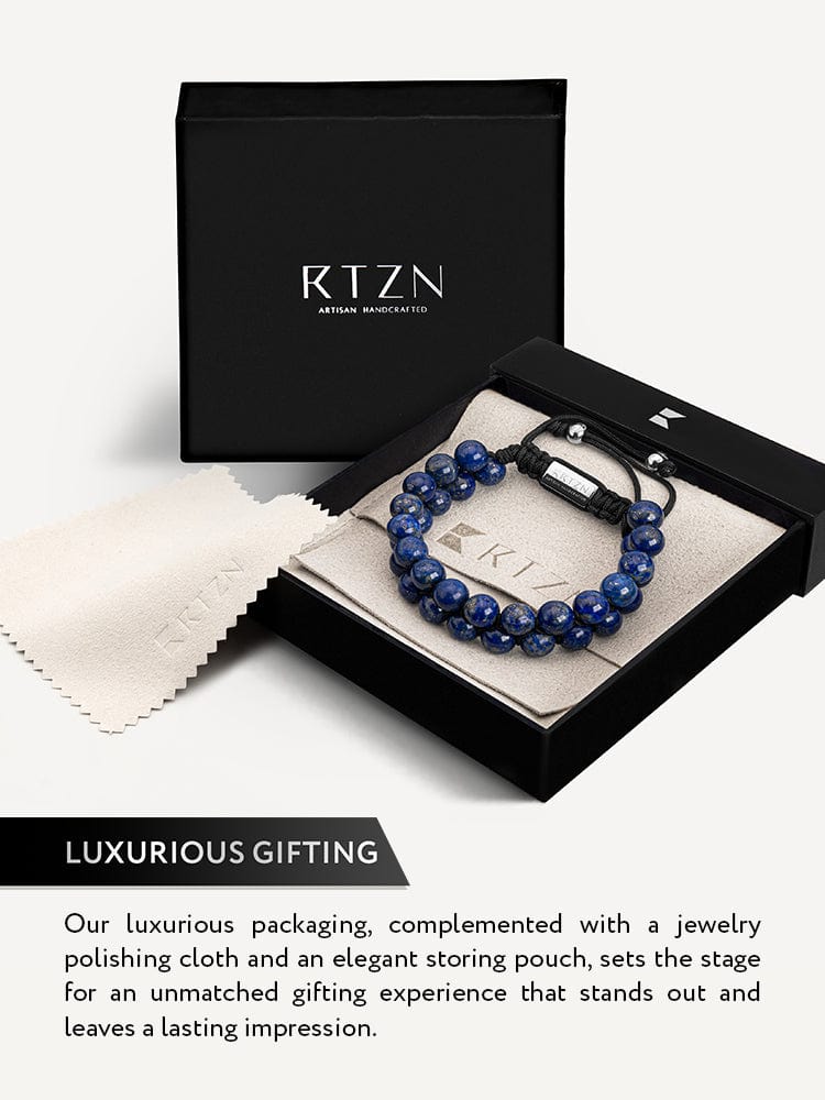 Men’s Blue Lapis Lazuli Beaded Bracelet Morocco - Maven Couture IncBeaded Bracelet