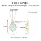 Natural 2 Carat Ethiopian Opal Vintage Necklace with Diamond