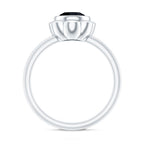 1.6 Carat Lab Grown Black Diamond Flower Engagement Ring