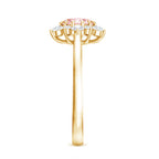 IGI Certified 1 CT Lab Grown Pink and White Diamond Halo Engagement Ring