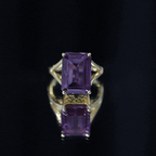 8 Carat Lab Grown Alexandrite Emerald Cut Engagement Ring
