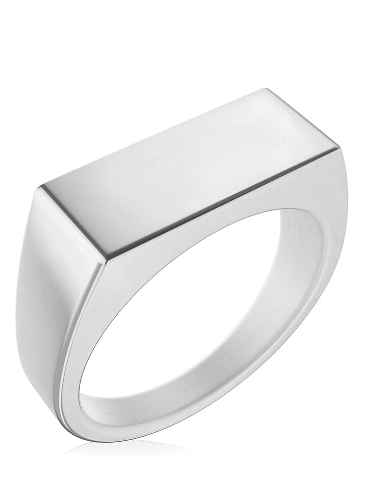 Rectangle Silver Signet Rings (Polished) - Maven Couture IncRings