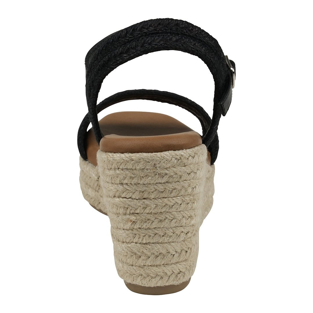 Solene Black Slingback Espadrille Wedge Sandals - Maven Couture IncWedge Sandals