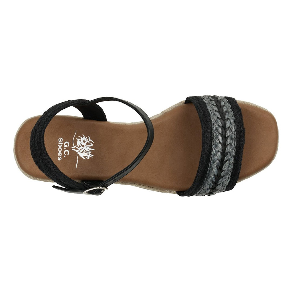 Solene Black Slingback Espadrille Wedge Sandals - Maven Couture IncWedge Sandals